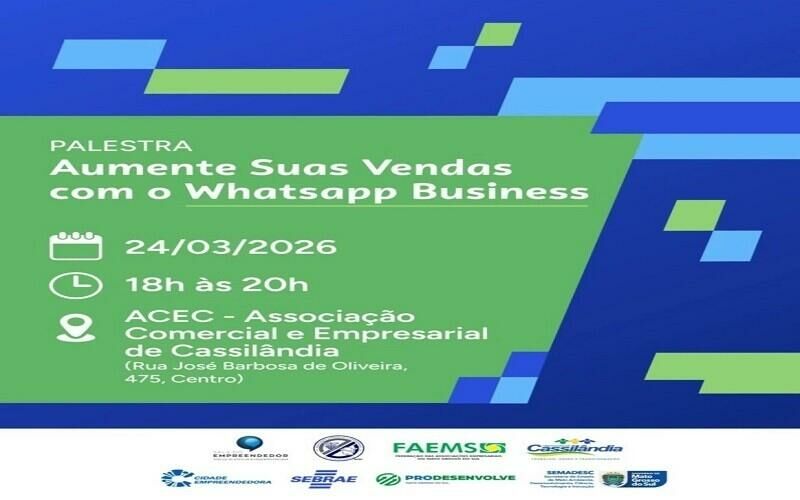 Ilustração da notícia É hoje! Sebrae oferece palestra gratuita para impulsionar vendas com WhatsApp em Cassilândia